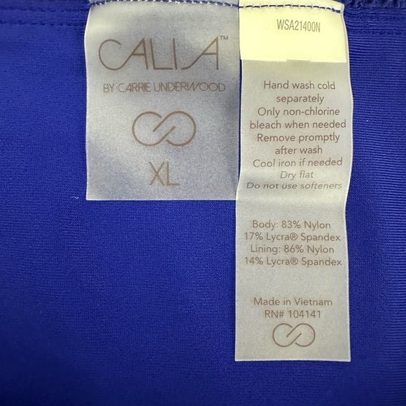 CALIA Royal Blue Texturized Mid Rise Full Rear CoverageBikini Bottom XL - Picture 3 of 8